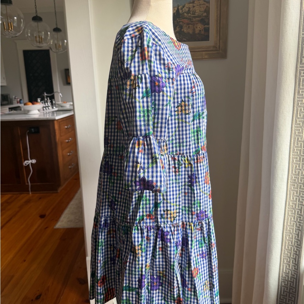 Romeo & Juliet Couture Blue Checkered Floral Dress - Picture 5 of 9